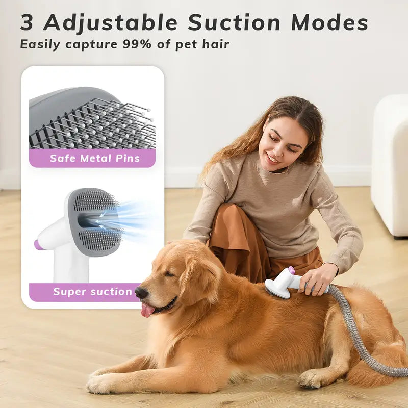 Pet Grooming Vacuum Kit with Clippers – All-in-One Dog Hair Trimmer & Cleaner